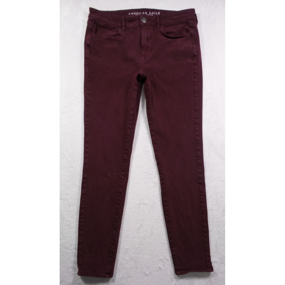 American Eagle Jeans Womens Size 8 Red High Rise Jegging AEO Sateen X4 Stretch